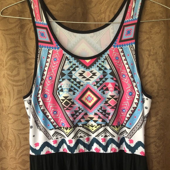 Neon Tribal Maxi Dress 🖤 - Picture 3 of 4